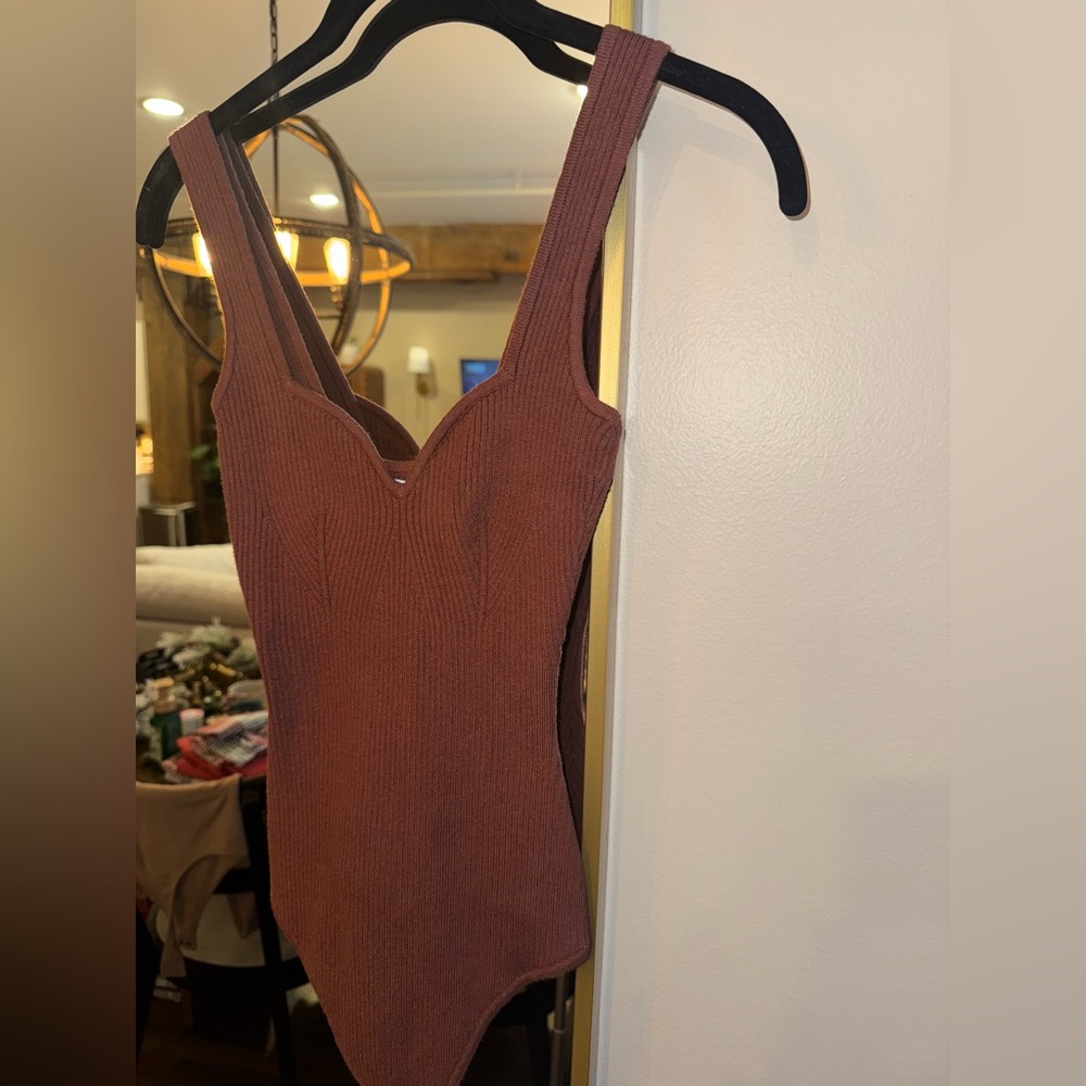 Abercrombie & Fitch Rust Ribbed Bodysuit
